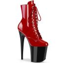 Pleaser | Flamingo-1020, 8 inch Lace Up Ankle Boots Red/Black Size : 13 - FUNkyPair.com