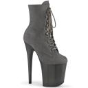 Pleaser FLAMINGO-1020FST Grey Faux Suede/Frosted Grey UK 4