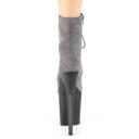 Pleaser FLAMINGO-1020FST Grey Faux Suede/Frosted Grey UK 4