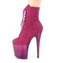 Pleaser FLAMINGO-1020FST Grey Faux Suede/Frosted Grey UK 4