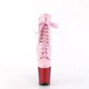 Pleaser FLAMINGO-1020HG Hot Pink Holo Patent/Rainbow Glitter Size 10