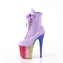 Pleaser FLAMINGO-1020HG Hot Pink Holo Patent/Rainbow Glitter Size 11