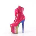 Pleaser FLAMINGO-1020HG Royal Blue Holo Patent/Rainbow Glitter Size 11
