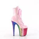 Pleaser FLAMINGO-1020HG Royal Blue Holo Patent/Rainbow Glitter Size 12