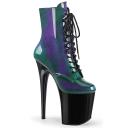 Pleaser FLAMINGO-1020SHG Purple-Green/Black Ankle Boot Size 6