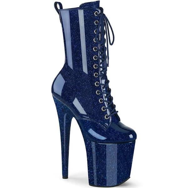 Pleaser FLAMINGO-1040GP Navy Blue Glitter Patent Size 14