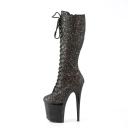 Pleaser FLAMINGO-2020MG White Multi Glitter Knee Boot Size 10