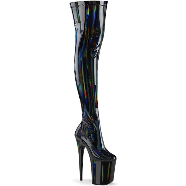 Pleaser FLAMINGO-3000HWR Black Stretch Holo/Black Holo Size 5