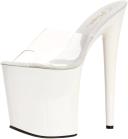 Pleaser FLAMINGO-801 Clear/White Slide Size 7