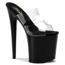 Pleaser FLAMINGO-802 Clear/Black Slide Size 11
