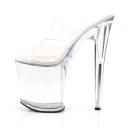 Pleaser FLAMINGO-802 Clear/Black Slide Size 11