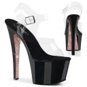Pleaser FLAMINGO-802 Clear/Black Slide Size 5