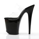 Pleaser FLAMINGO-802 Clear/Black Slide Size 5