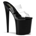 Pleaser FLAMINGO-802 Clear/Black Slide Size 8