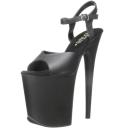 Pleaser FLAMINGO-809, 8" Ankle Strap Sandal - Black Matte 10