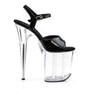 Pleaser FLAMINGO-809, 8" Ankle Strap Sandal - Black Matte 10