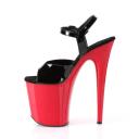 Pleaser FLAMINGO-809, 8" Ankle Strap Sandal - Black Matte 10