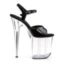 Pleaser FLAMINGO-809 - 8" Heel Ankle Strap Platform Sandal, Red Pat/Red