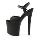 Pleaser FLAMINGO-809 - 8" Heel Ankle Strap Platform Sandal, Red Pat/Red