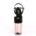 Pleaser FLAMINGO-809, 8" Platform Ankle Strap San - Black/Clear 9