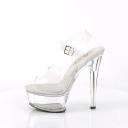 Pleaser GLEAM-608 Clear/Black Size 11
