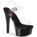 Pleaser GLEAM-608 Clear/Black Size 5