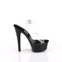Pleaser GLEAM-608 Clear/Black Size 5