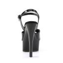 Pleaser GLEAM-609 Black Faux Leather Black Matte Size 11