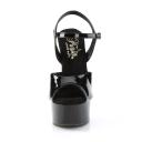 Pleaser GLEAM-609 Black Faux Leather Black Matte Size 11