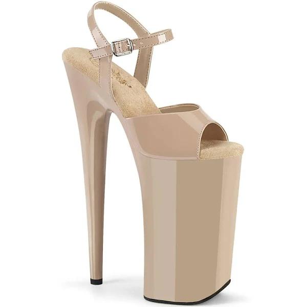Pleaser INFINITY-909 Nude Patent/Nude Size 6