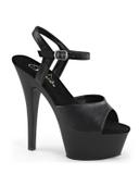 Pleaser KISS-209 Black Faux Leather Platform Sandal Size 5