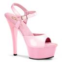 Pleaser KISS-209 Black Faux Leather Platform Sandal Size 5