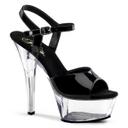 Pleaser KISS-209 Black Faux Leather Platform Sandal Size 5
