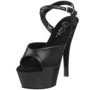 Pleaser KISS-209 Black Faux Leather Platform Sandal Size 5