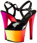Pleaser - RAINBOW-309UV 9 / Black Patent/Neon Multi
