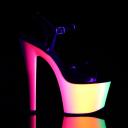 Pleaser - RAINBOW-309UV 9 / Black Patent/Neon Multi