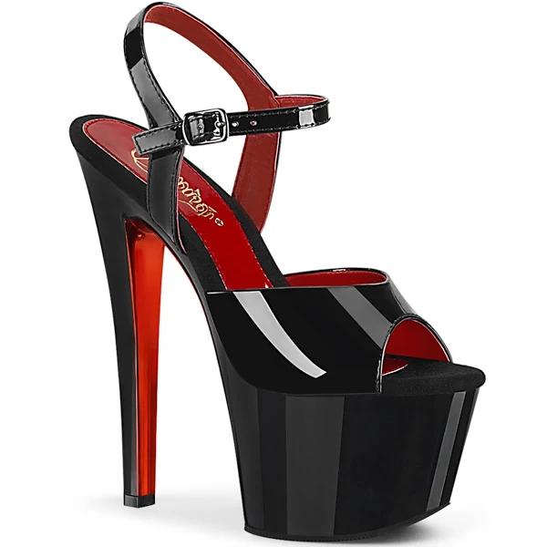Pleaser - RAINBOW-309UV 9 / Black Patent/Neon Multi