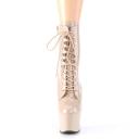 Pleaser SKY-1020 Nude Patent Ankle Boot Size 9