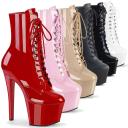 Pleaser SKY-1020 Red Patent Ankle Boot Size 9