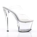 Pleaser SKY-302 Clear/Silver Chrome Slide Size 12