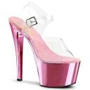 Pleaser SKY-308 Clear/Baby Pink Chrome Platform Sandal Size 12
