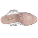Pleaser SKY-308 Clear/Baby Pink Chrome Platform Sandal Size 12