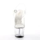 Pleaser SKY-308 Clear/Baby Pink Chrome Platform Sandal Size 12