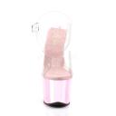 Pleaser SKY-308 Clear/Baby Pink Chrome Platform Sandal Size 12