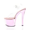 Pleaser SKY-308 Clear/Baby Pink Chrome Platform Sandal Size 12