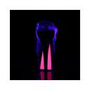Pleaser SKY-308TT Clear/Black-Neon Pink Platform Sandal Size 10