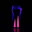 Pleaser SKY-308TT Clear/Black-Neon Pink Platform Sandal Size 6