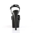 Pleaser SKY-309VL, 7" Heel Vegan Ankle Strap Sandal - Black 6