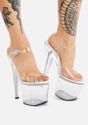 Pleaser TREASURE-708RAD Clear Platform Sandal Size 5