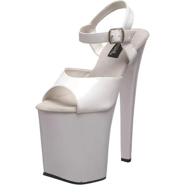 Pleaser XTREME-809 White Patent Platform Sandal Size 13
